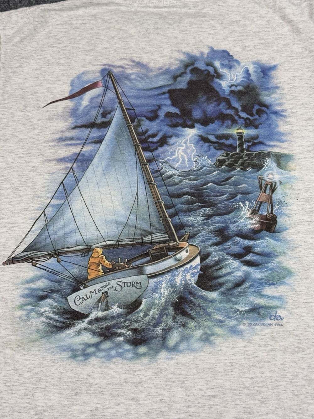 Vintage Single Stitch Sailing Ocean Nature Tshirt Size Large - Picture 11 of 11